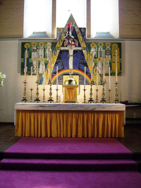 The High Altar with mosaic glass reredos